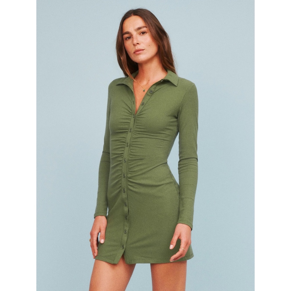 Reformation Amy Knit Dress in Moss Size S